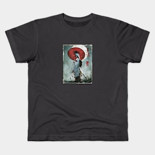 Girl with red umbrella Kids T-Shirt